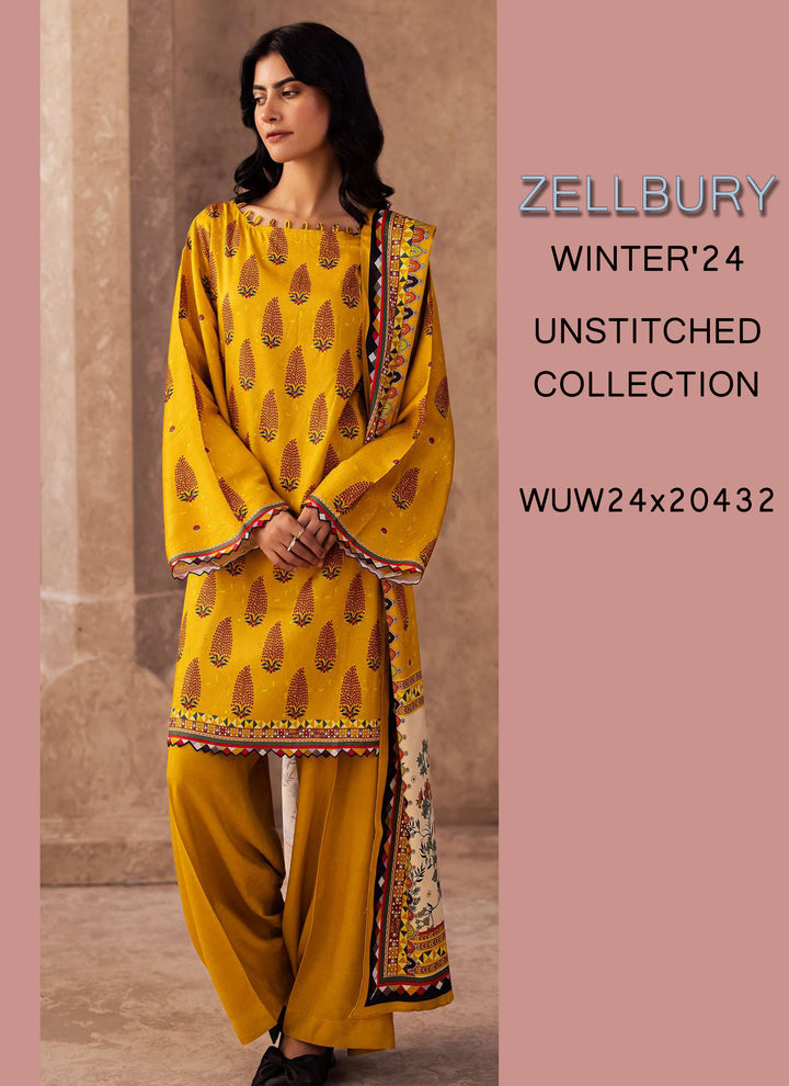 Zellbury Winter Printed Khaddar 3PC Shirt  | WUW24X30218