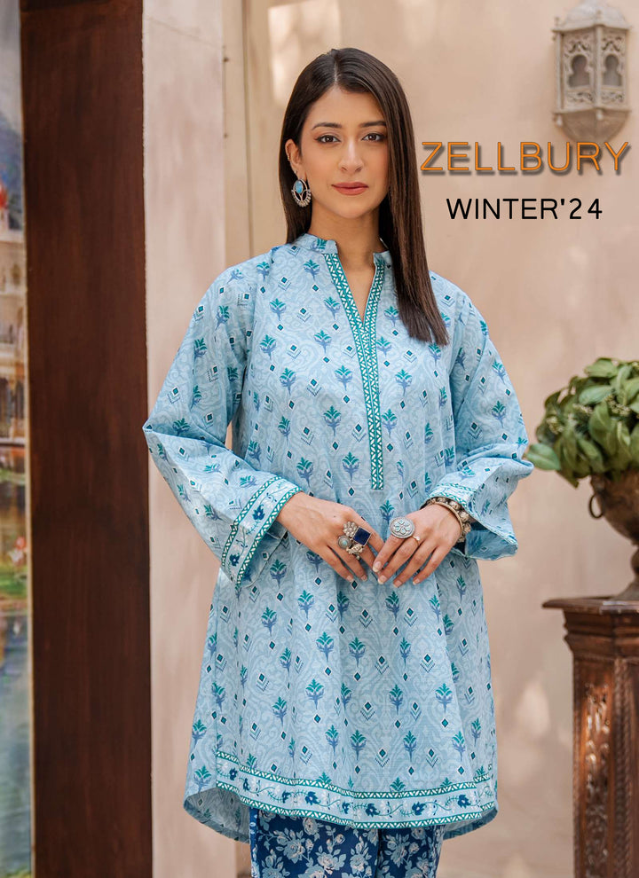 Zellbury Winter Printed Khaddar 3PC  Shirt | WUW24X20337