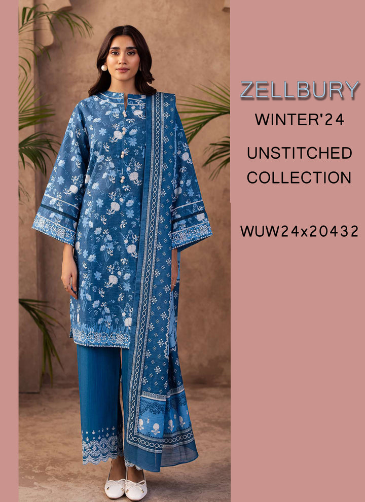Zellbury Winter Printed Khaddar 3PC Shirt | WUW24E30226