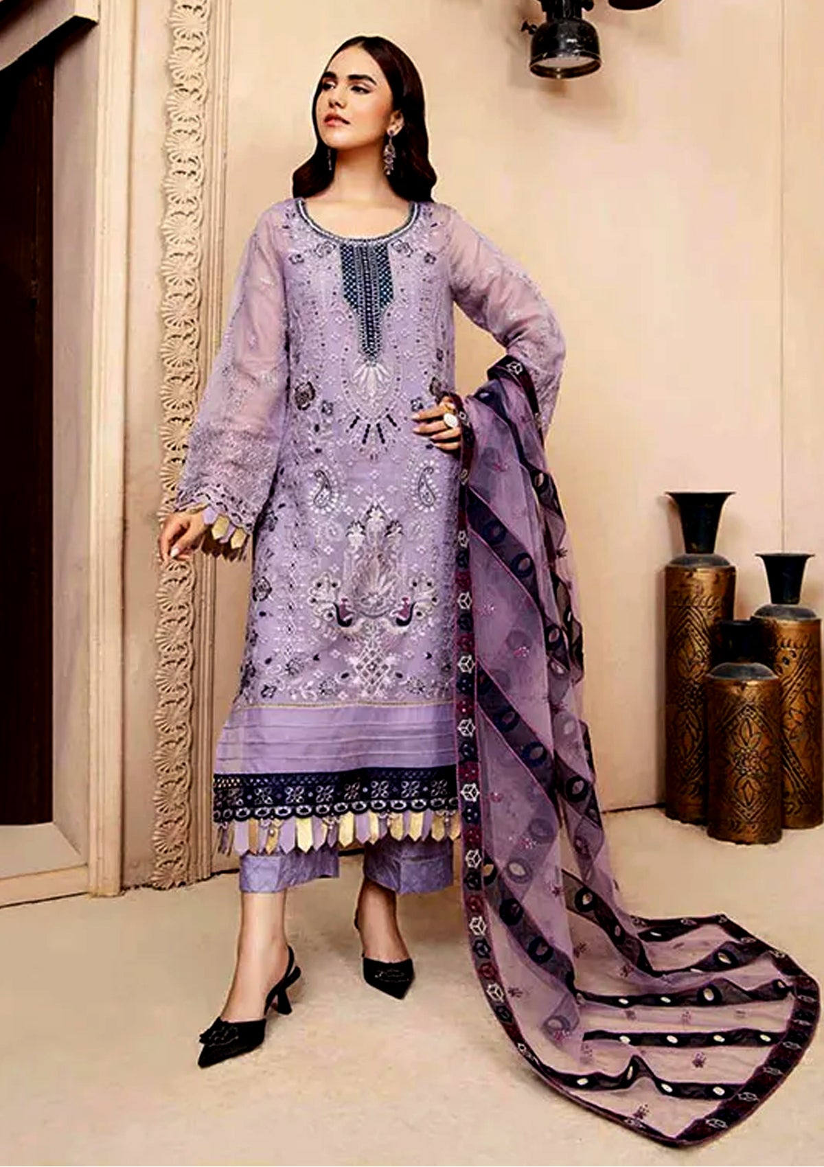 AZU Voguish Slub Khadi Collection 2024 By Ahmed Embroideries (D-04-Heba)