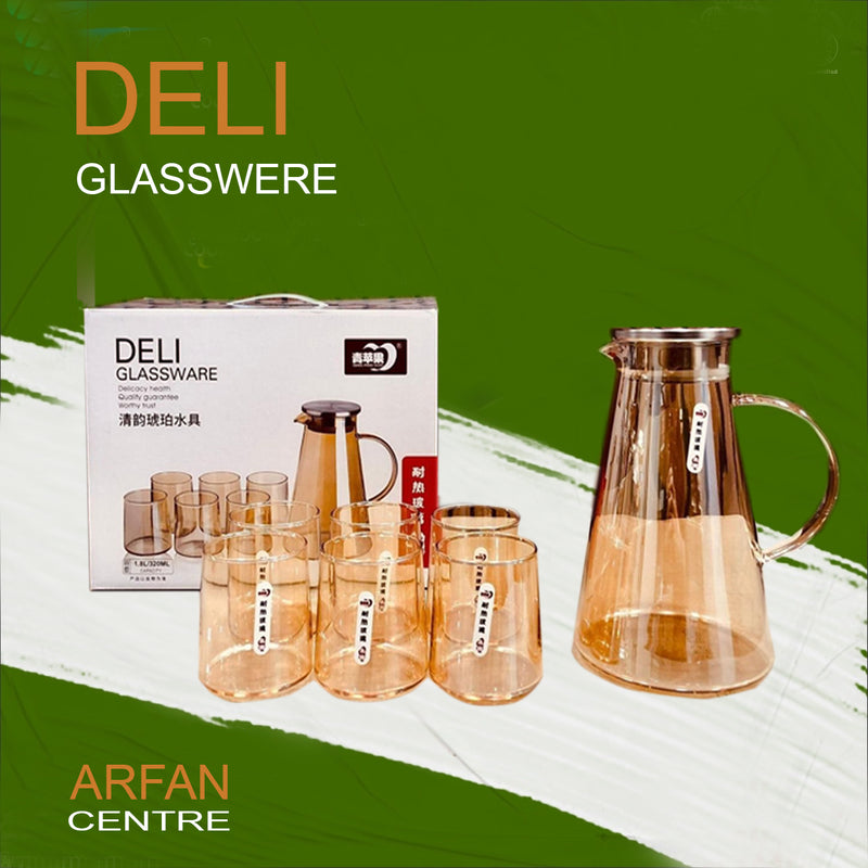 Heat Resistant Borosilicate Glass Water Set 7 Pieces Imported Quality