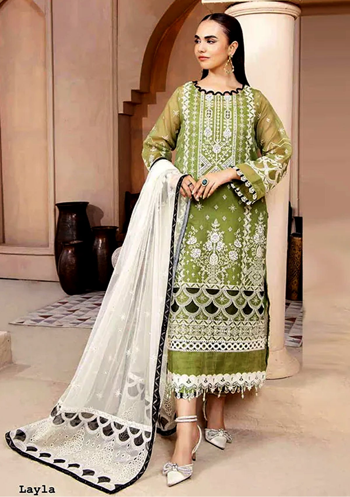 AZU Voguish Slub Khadi Collection 2024 By Ahmed Embroideries (D-06-Layla)