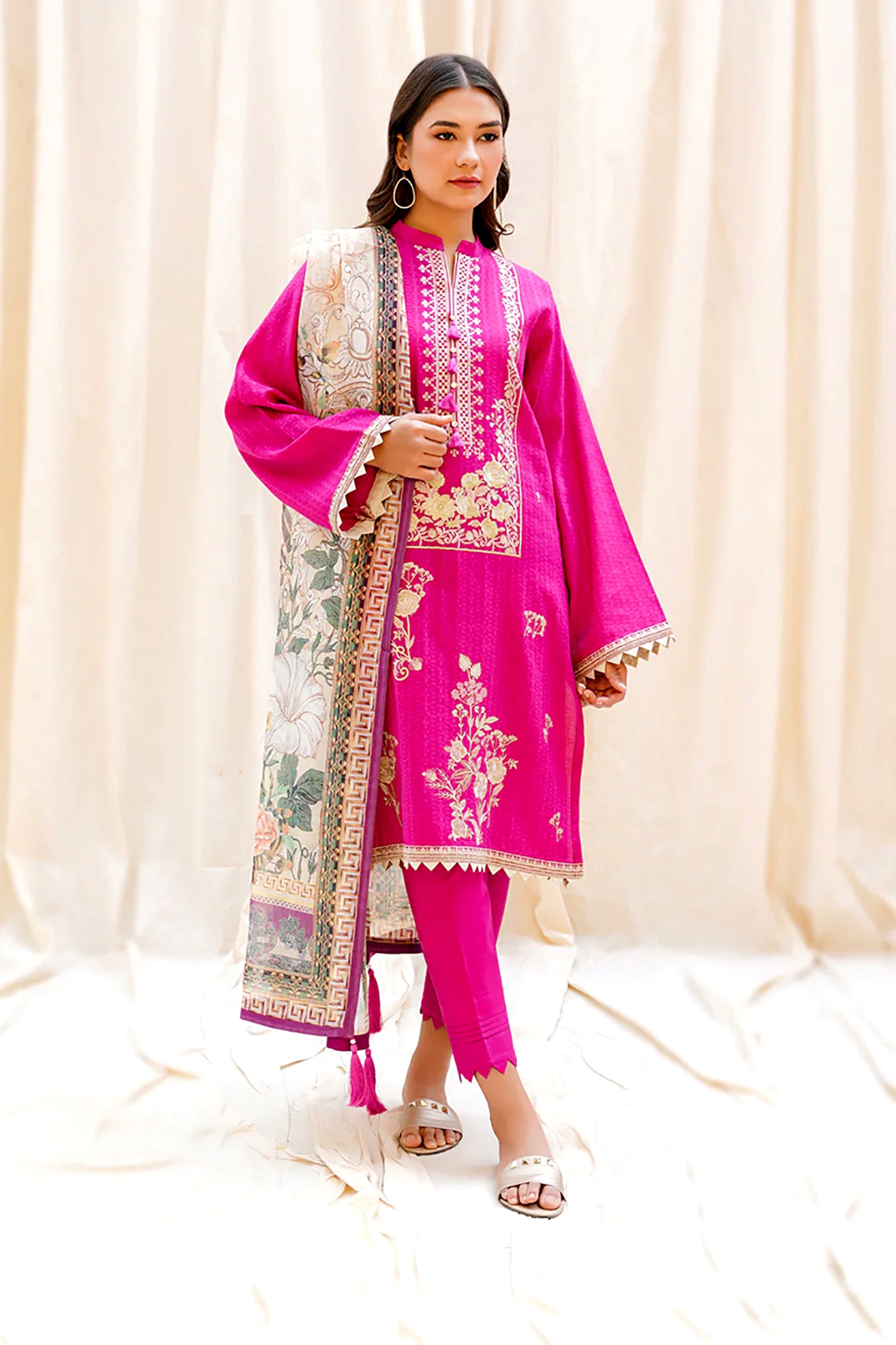 ZELLBURY WOMEN Embroidered Shirt Dupatta