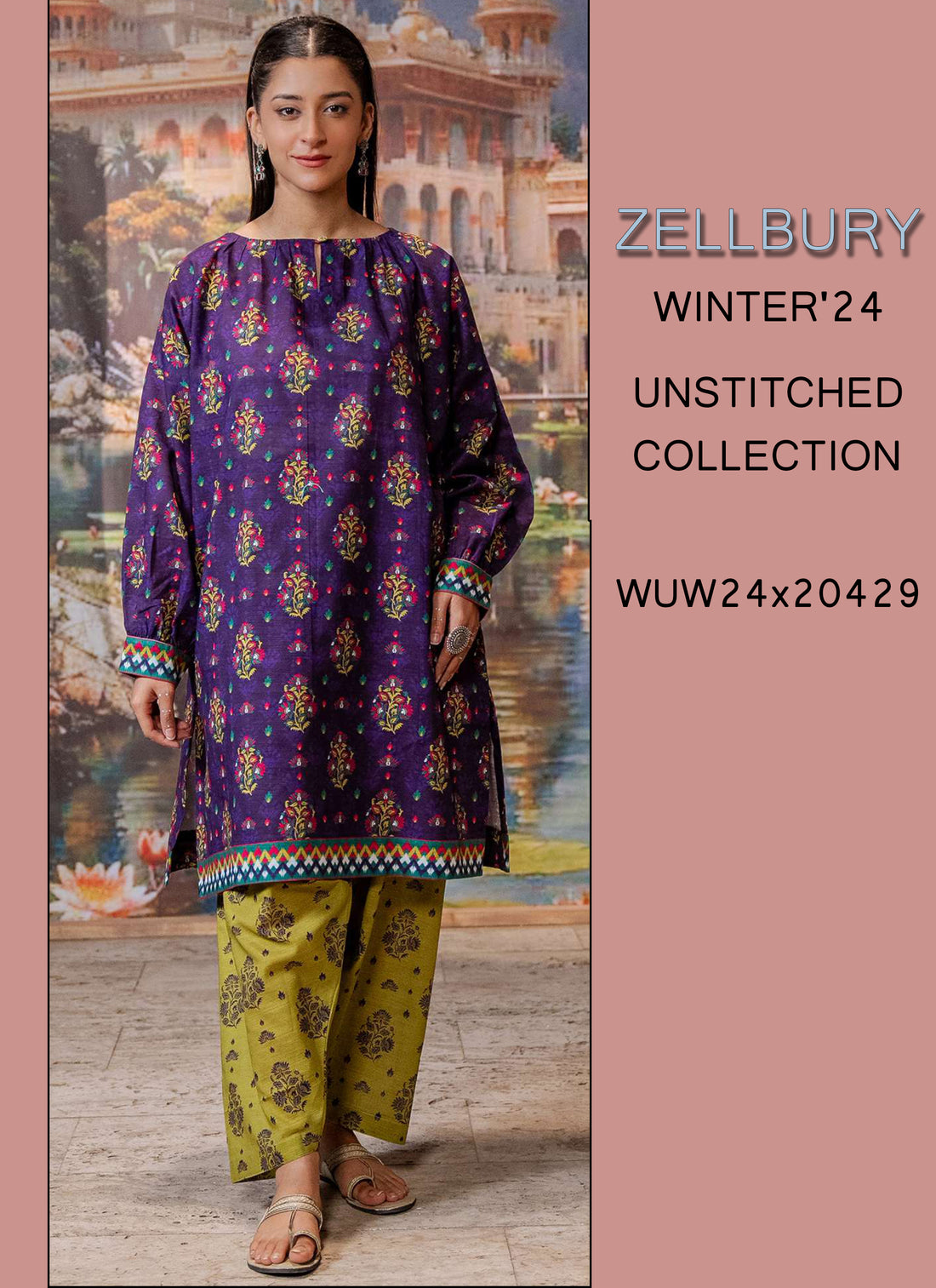 Zellbury Winter Printed Khaddar 2PC | WUW24X20429 Shirt