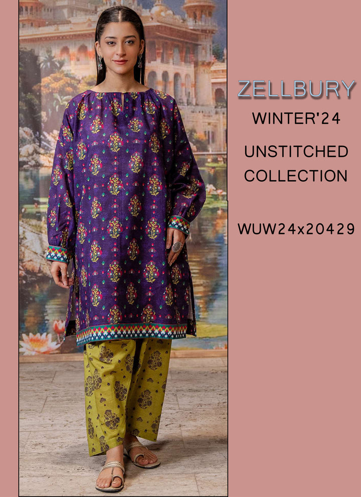 Zellbury Winter Printed Khaddar 2PC | WUW24X20429 Shirt