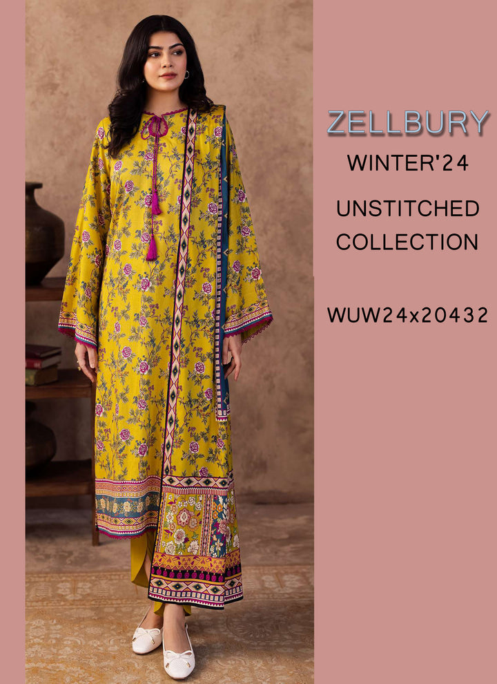 Zellbury Winter Printed Khaddar 3PC Shirt | WUW24X30201
