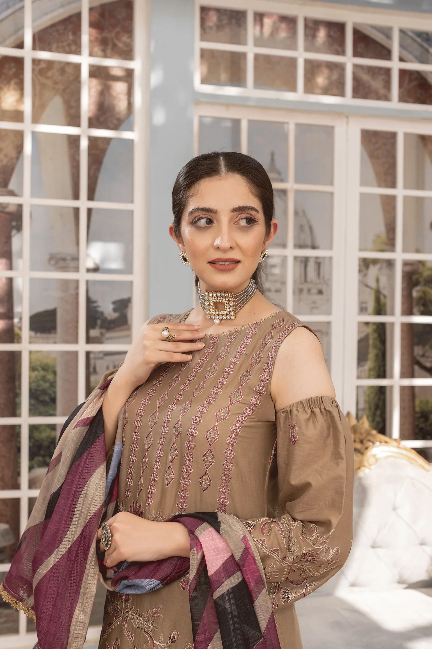 Embroidered Lawn Shirt Fancy Voile Print Duppatta