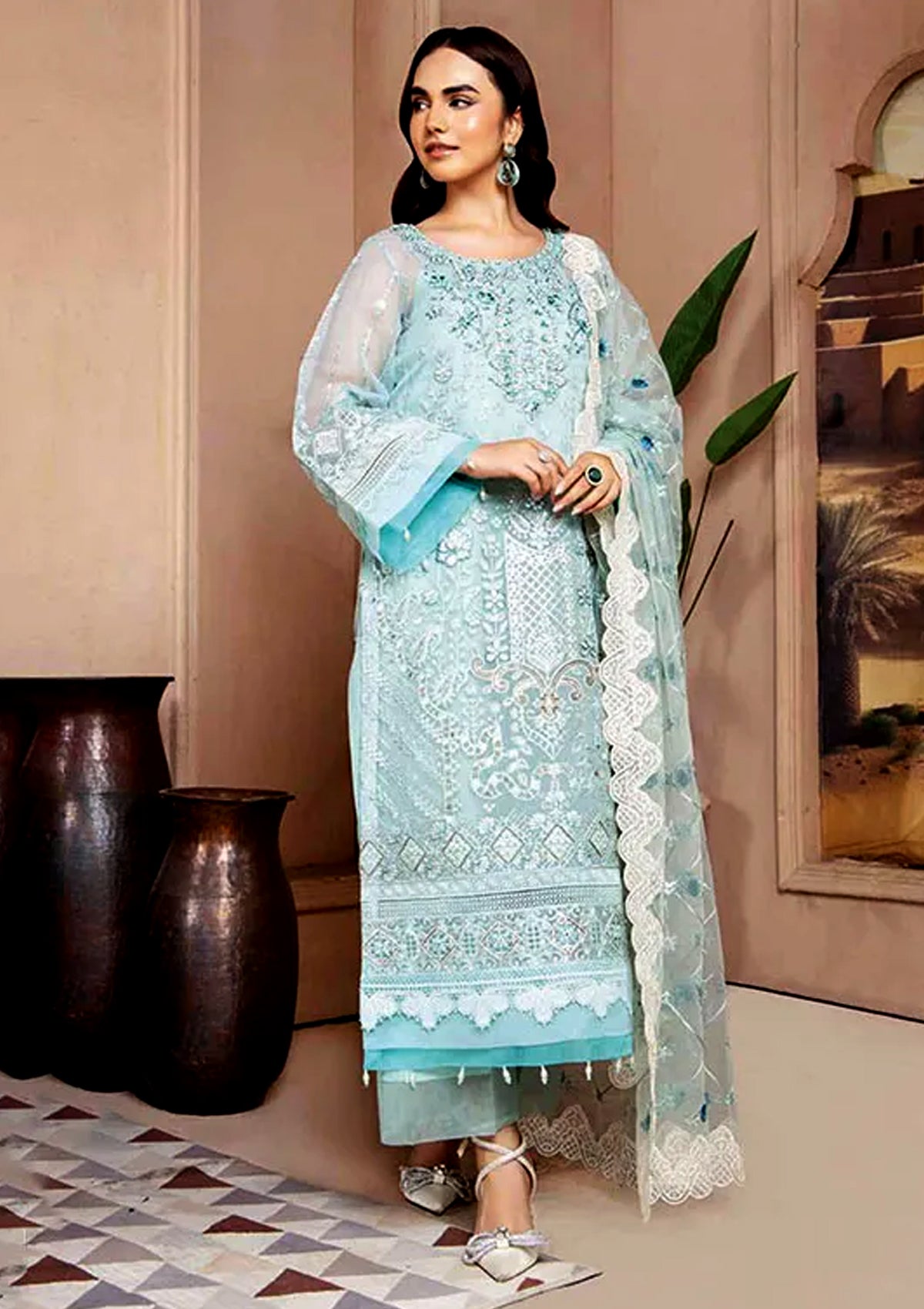 AZU Voguish Slub Khadi Collection 2024 By Ahmed Embroideries (D-01-Maye)