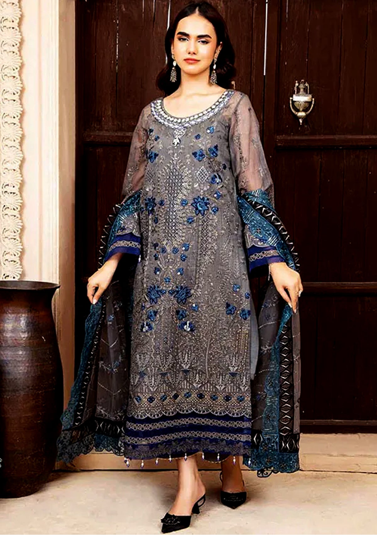 AZU Voguish Slub Khadi Collection 2024 By Ahmed Embroideries (D-03-Bennu)