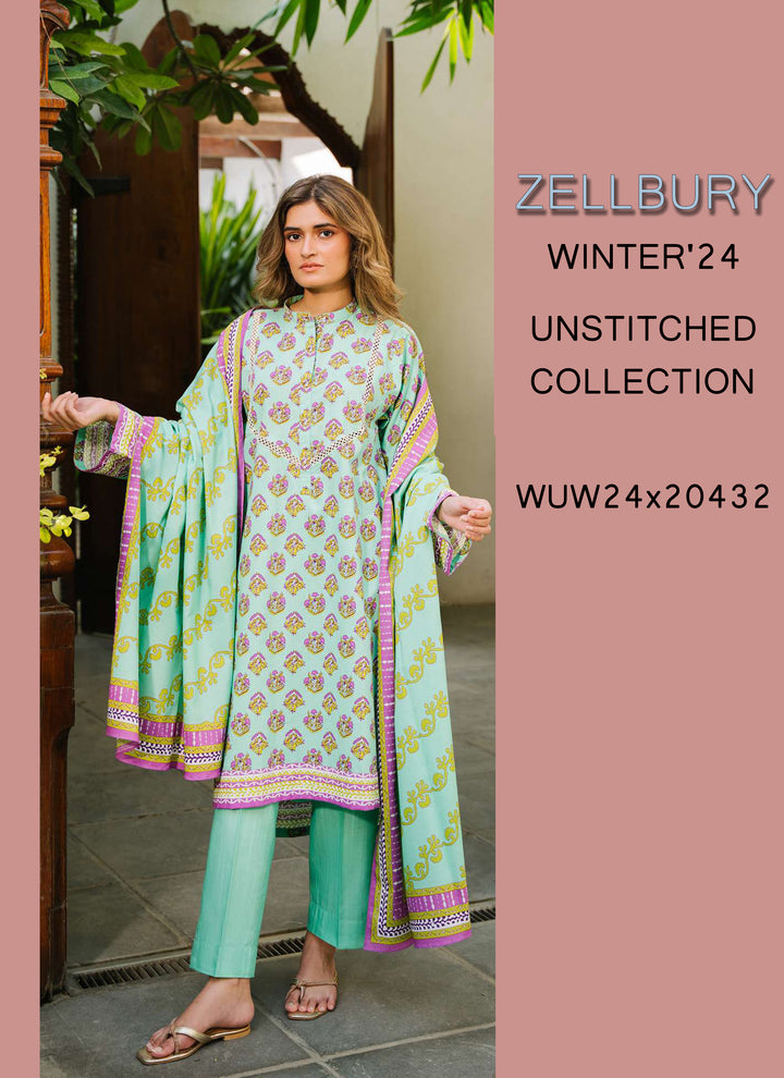 Zellbury Winter Printed Khaddar 3PC Shirt  WUW24X30192