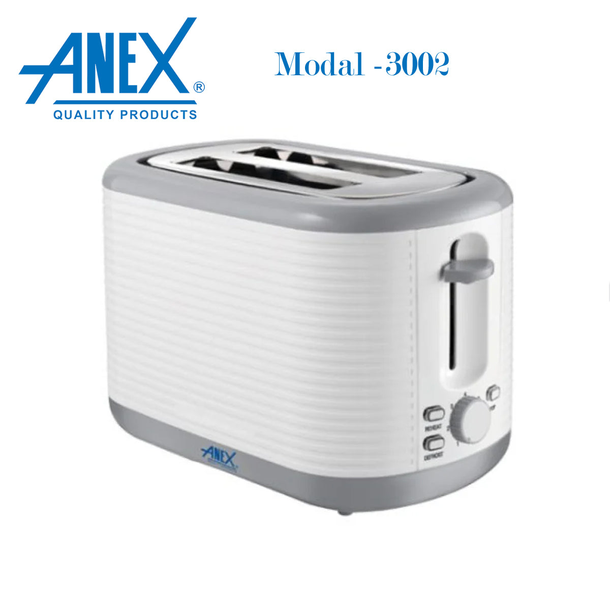 Anex AG-3002 Deluxe 2 Slice Toaster With Official Warranty