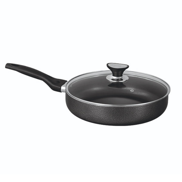 Non Stick Frying Pan with Lid Aluminum Black Deep Fry Pan