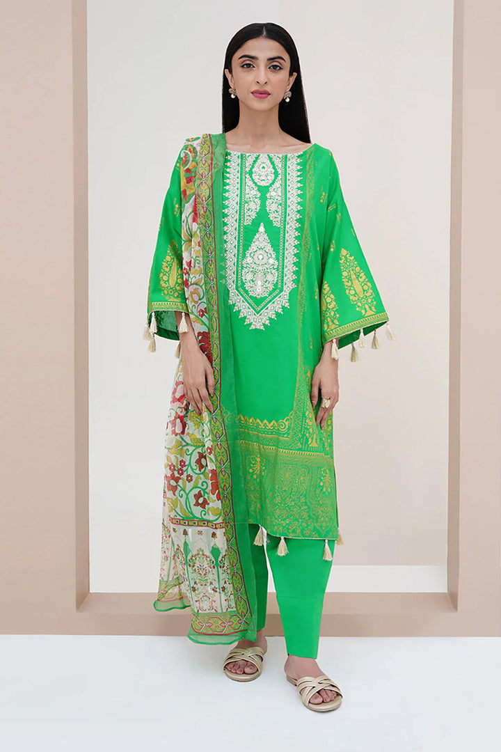 Green Embroidered Shirt Shalwar Dupatta