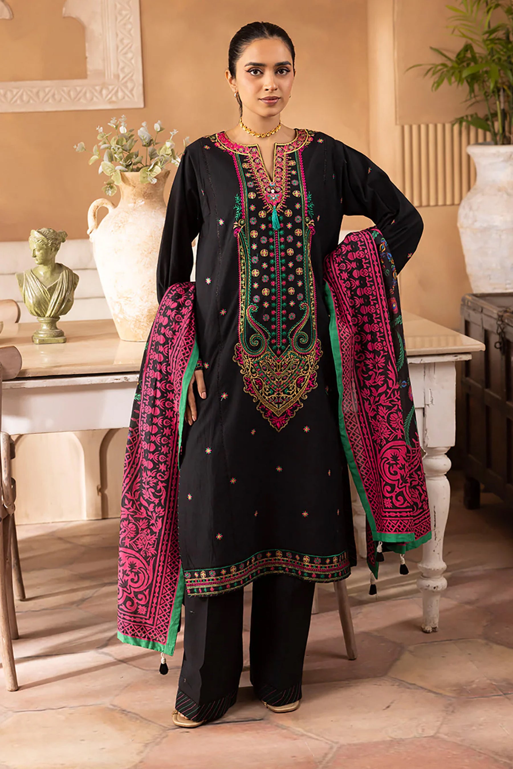 Embroidered Shirt Shalwar Dupatta
