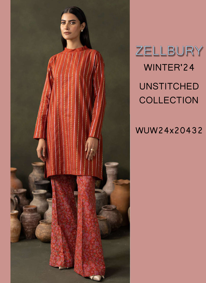 Zellbury Winter Printed Khaddar 3PC Shirt | WUW24X20440