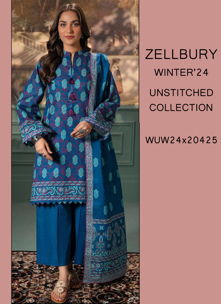 Zellbury Winter Printed Khaddar 3PC Shirt | WUW24X20425
