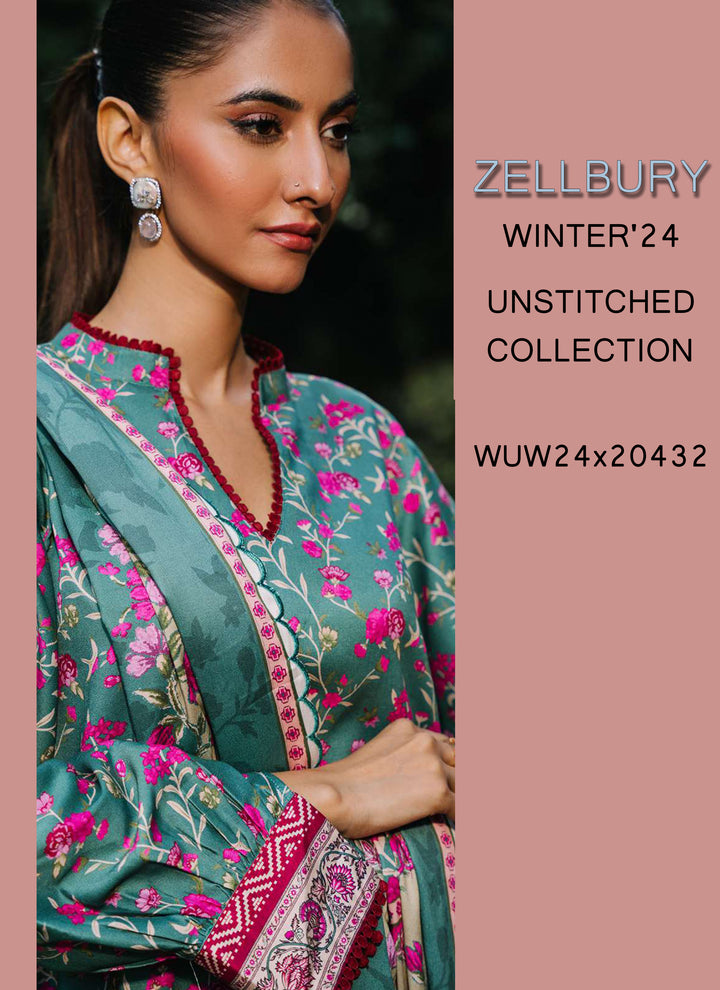 Zellbury Winter Printed Khaddar 3PC Shirt | WUW24X30296