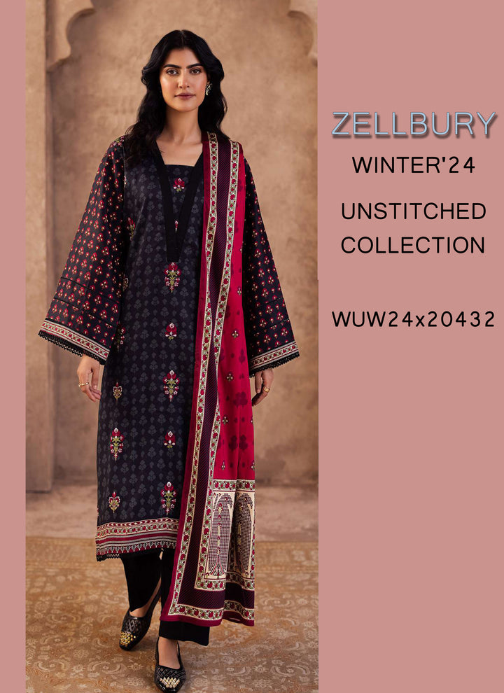 Zellbury Winter Printed Khaddar 3PC Shirt | WUW24E30314