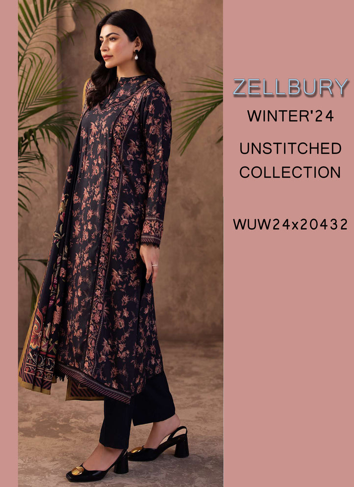 Zellbury Winter Printed Khaddar 3PC Shirt | WUW24X30200