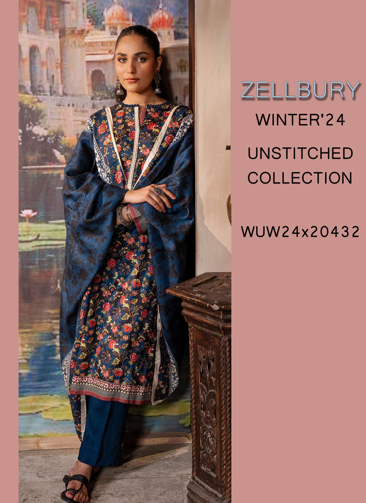 Zellbury Winter Printed Khaddar 3PC  Shirt | WUW24X30470