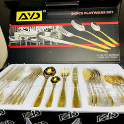 Luxury Stainless Steel Knife Fork Spoon Tableware Flatware Set