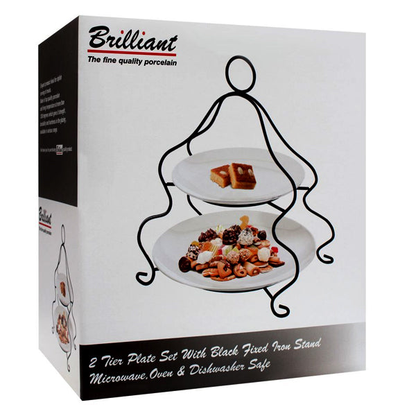 Brilliant 2-Layer Plate Set, With Iron Stand, BR0058