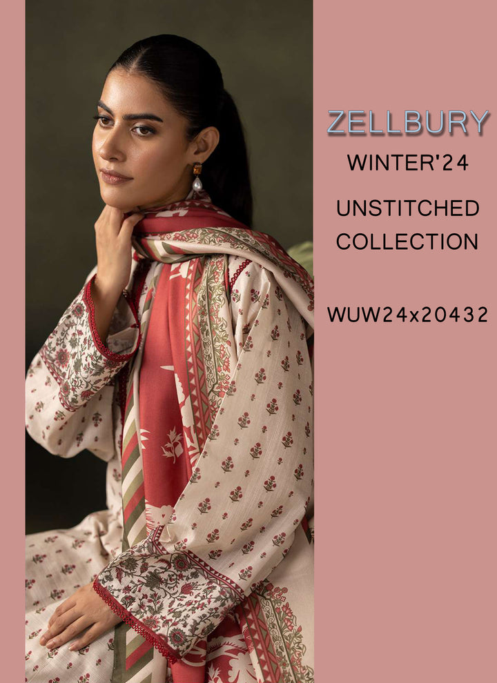 Zellbury Winter Printed Khaddar 3PC Shirt | WUW24X30283