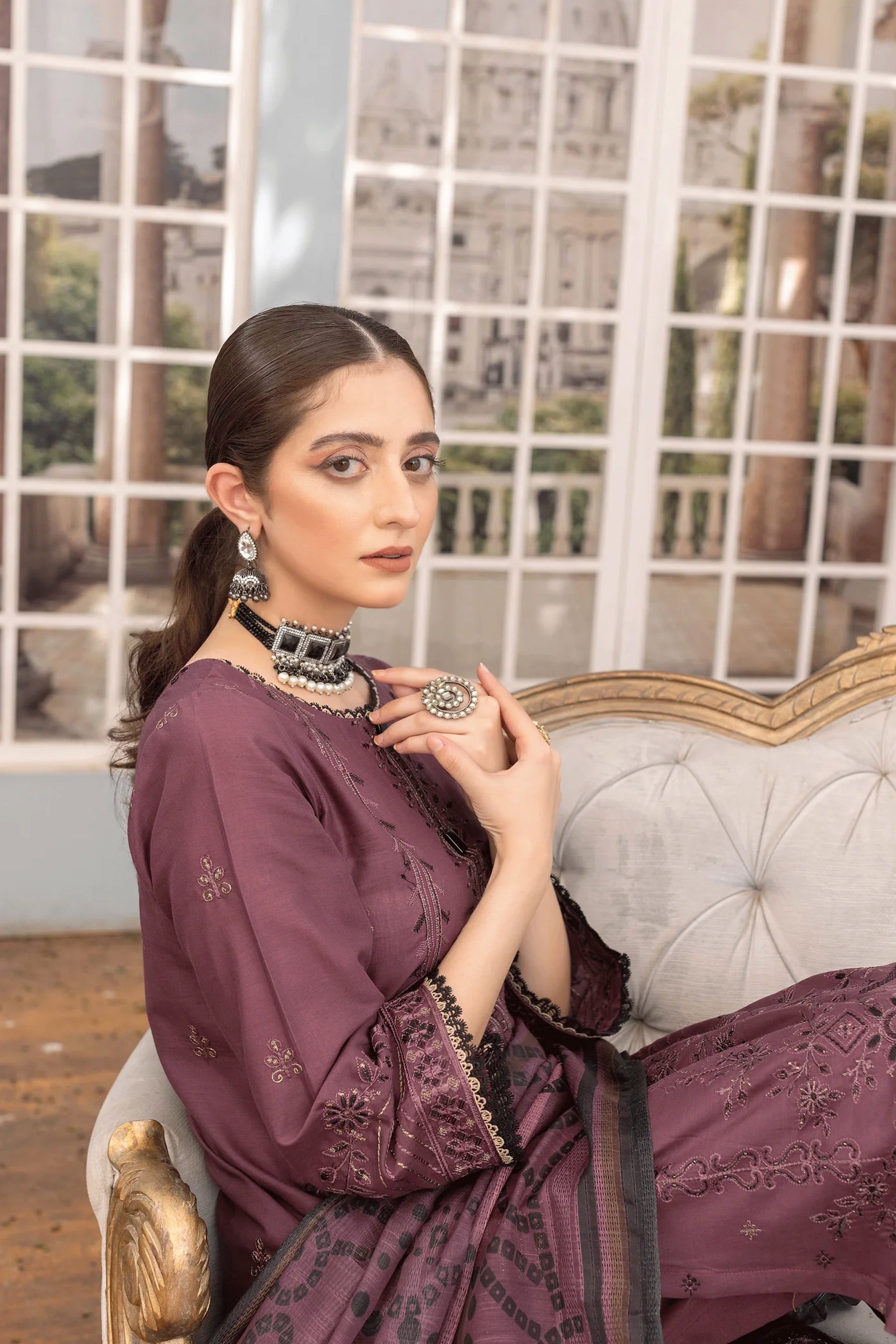 Embroidered Lawn Shirt Fancy Voile Print Duppatta