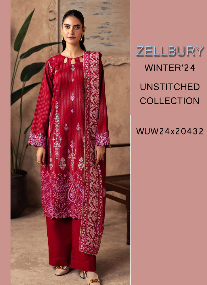 Zellbury Winter Printed Khaddar 3PC Shirt- WUW24E30231