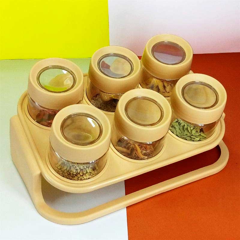 6pcs Decora Spice Jar With Rack