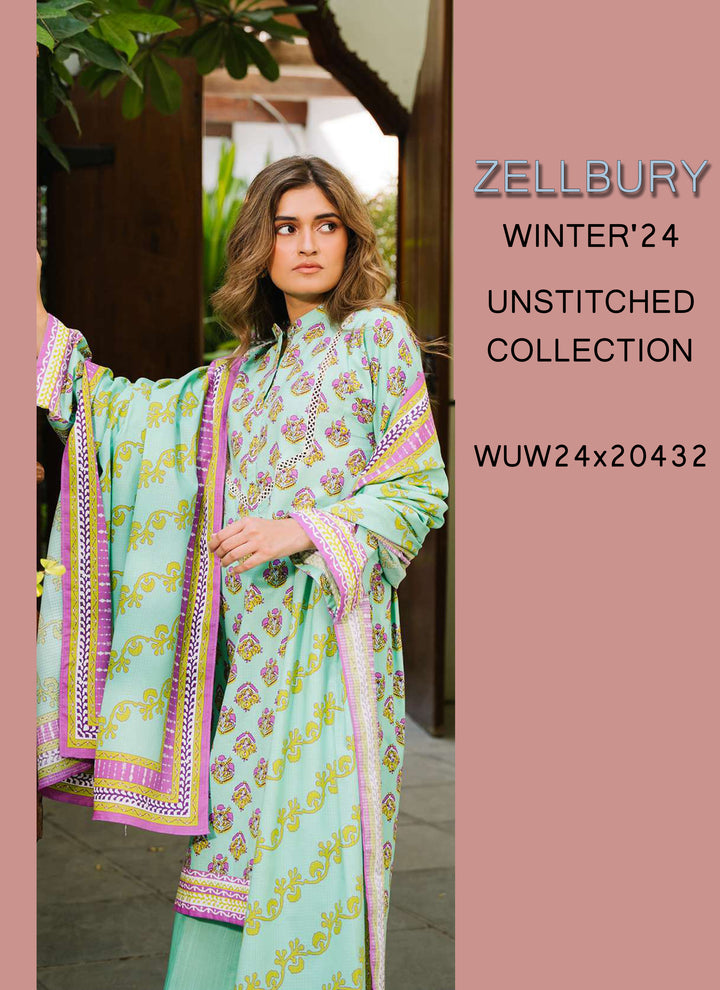 Zellbury Winter Printed Khaddar 3PC Shirt  WUW24X30192