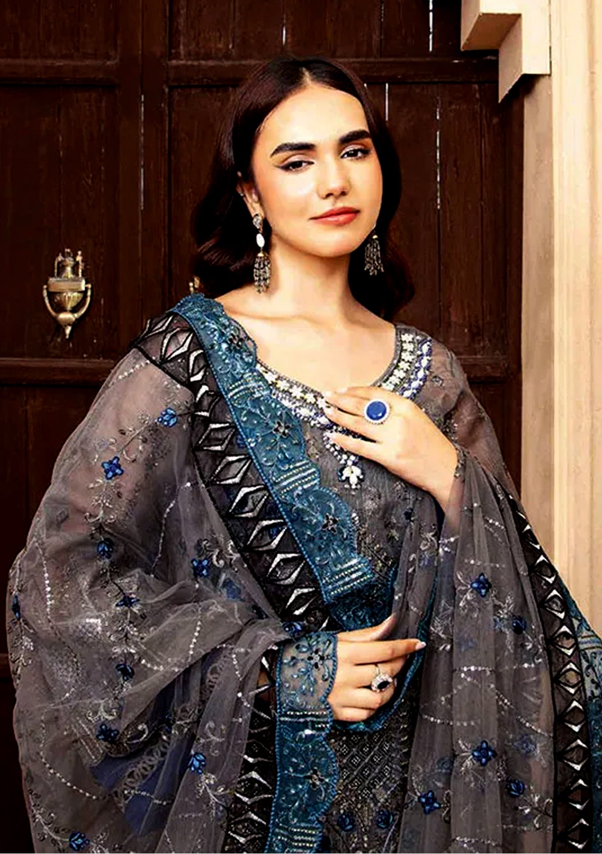 AZU Voguish Slub Khadi Collection 2024 By Ahmed Embroideries (D-03-Bennu)