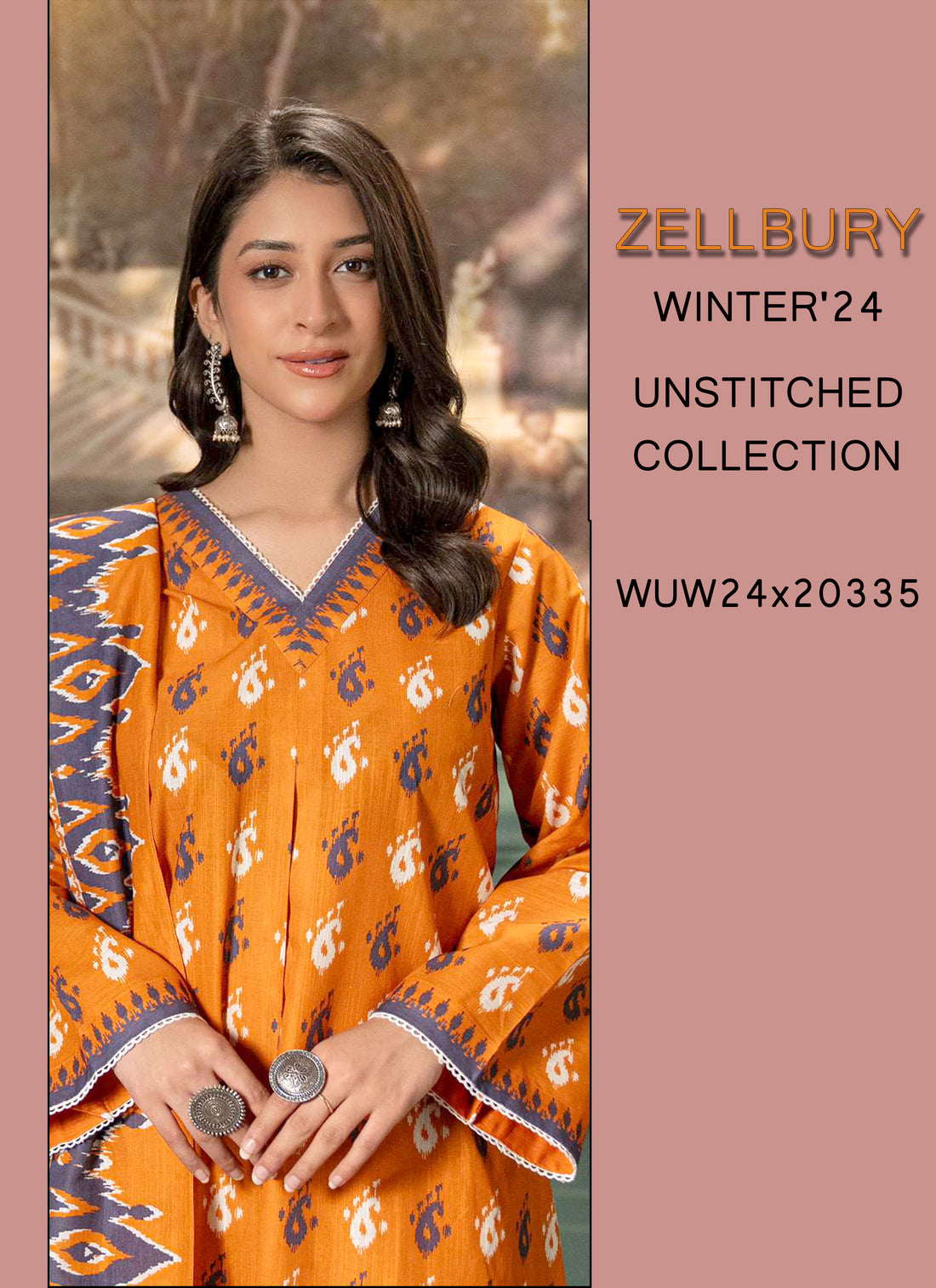 Zellbury Winter Printed Khaddar 3PC Shirt | WUW24X20335
