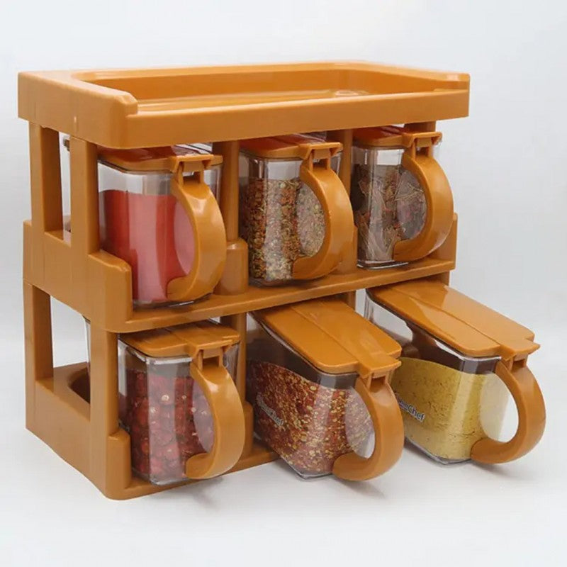 Master Chef Spice Rack With 6 Jars Set