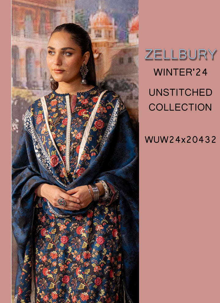 Zellbury Winter Printed Khaddar 3PC  Shirt | WUW24X30470