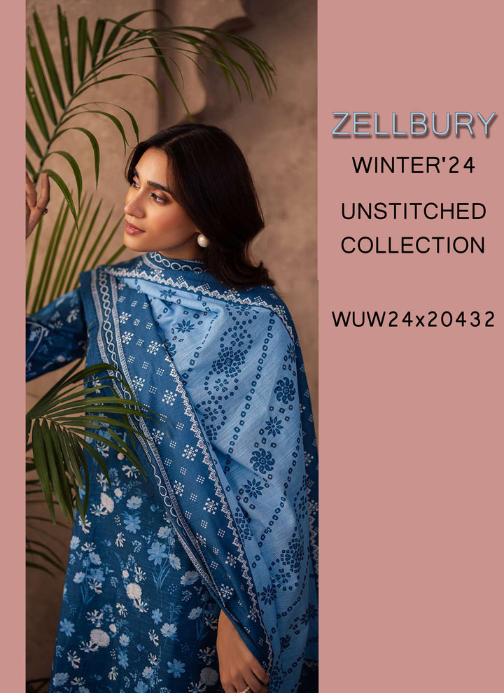 Zellbury Winter Printed Khaddar 3PC Shirt | WUW24E30226