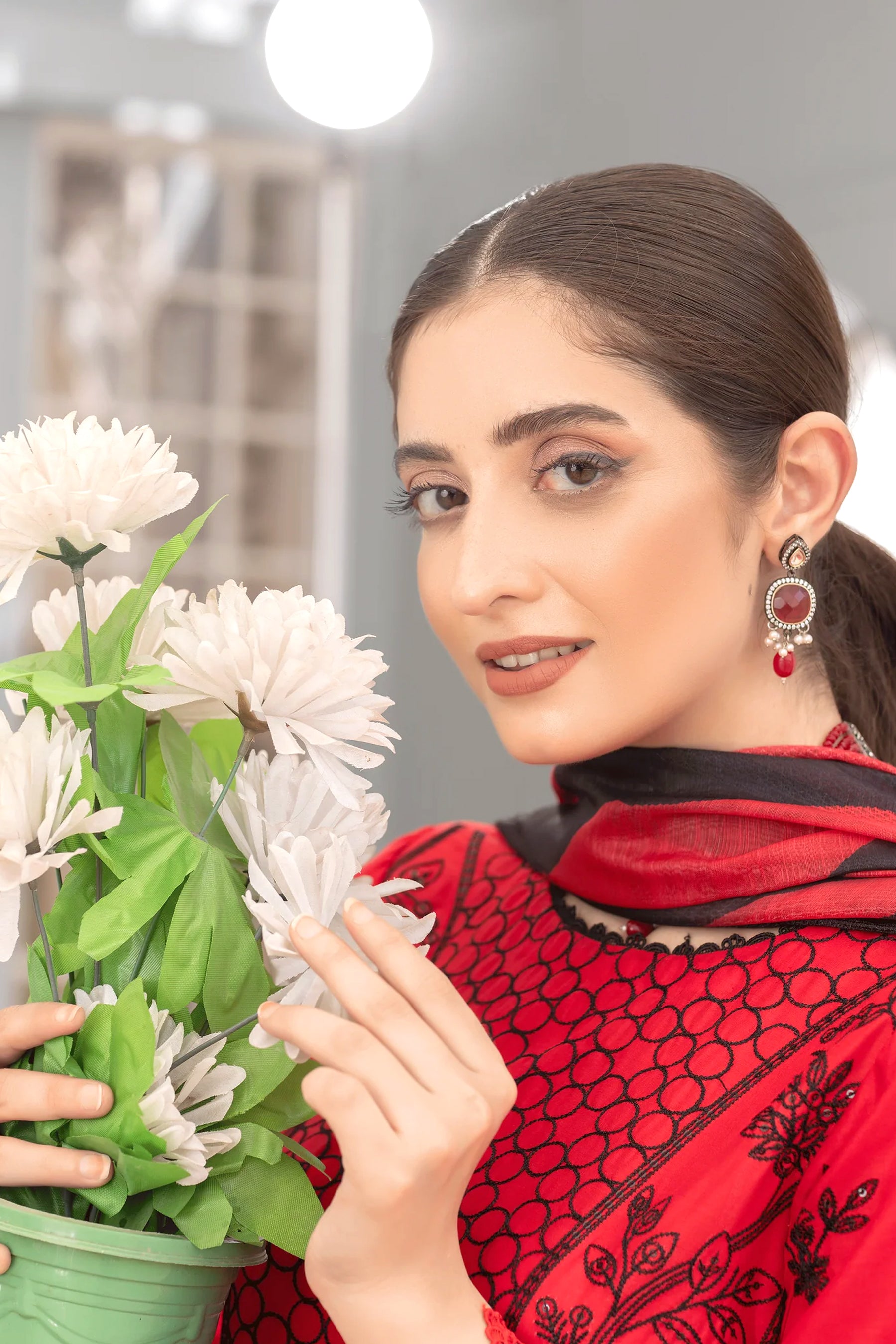 Embroidered Lawn Shirt Fancy Voile Print Duppatta