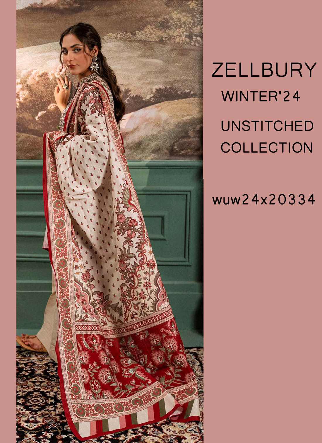 Zellbury Winter Printed Khaddar 3PC | wuw24X20331