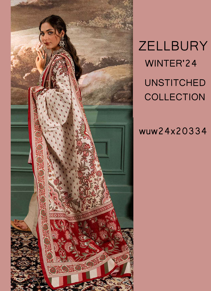 Zellbury Winter Printed Khaddar 3PC | wuw24X20331