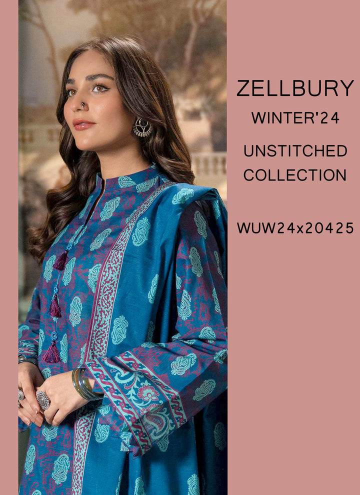 Zellbury Winter Printed Khaddar 3PC Shirt | WUW24X20425