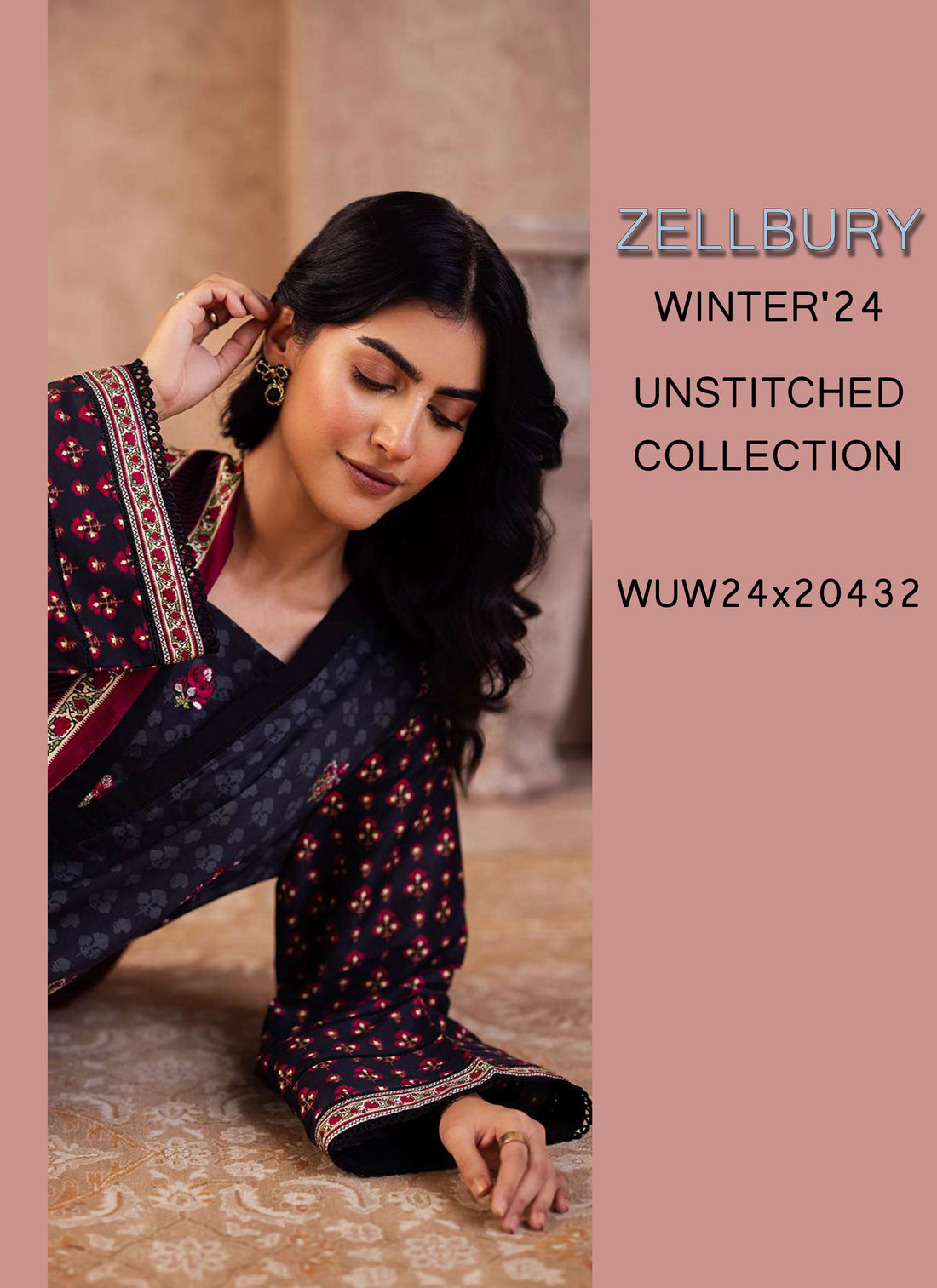 Zellbury Winter Printed Khaddar 3PC Shirt | WUW24E30314