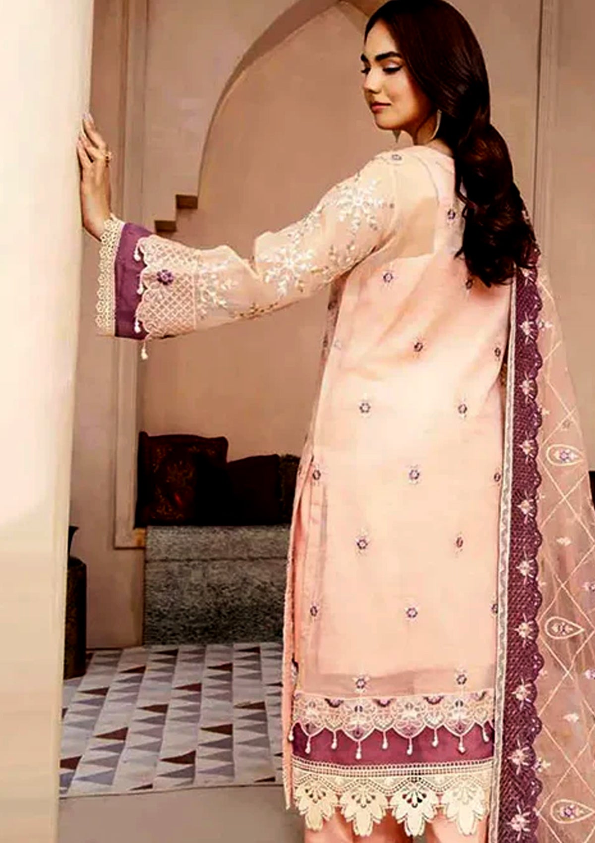 AZU Voguish Slub Khadi Collection 2024 By Ahmed Embroideries (D-02-Mona)