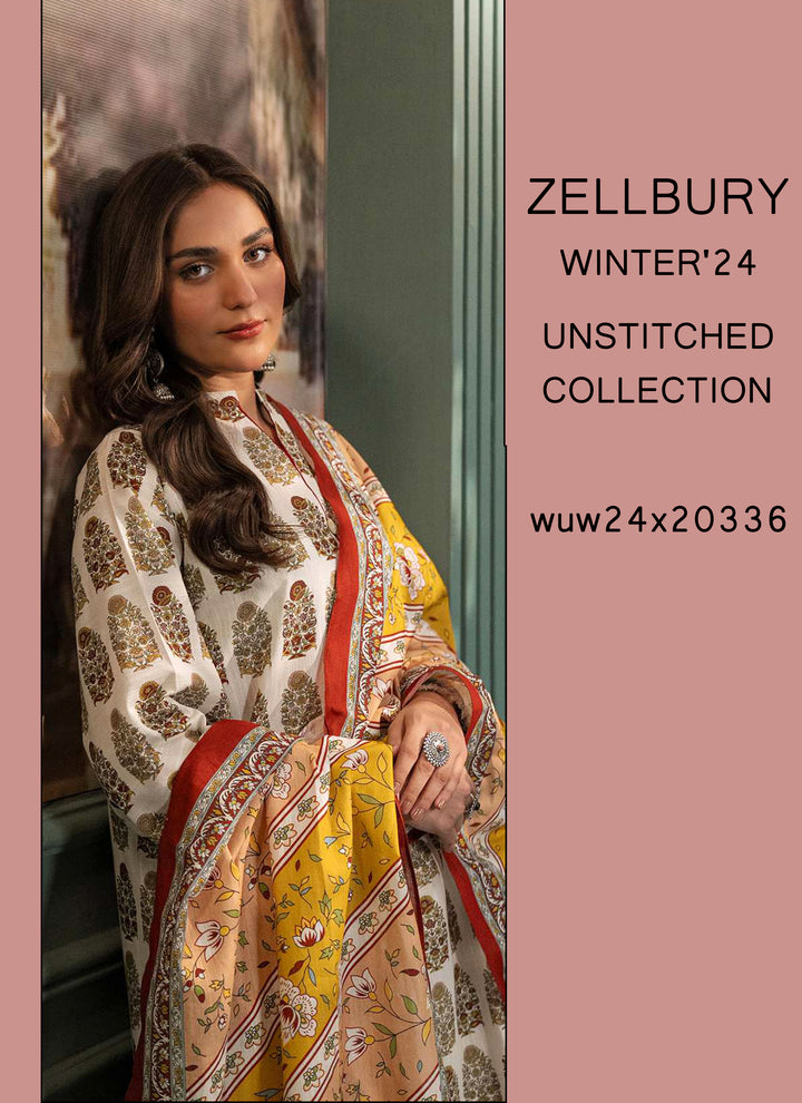 Zellbury Winter Printed Khaddar 3PC  Shirt | WUW24X20336