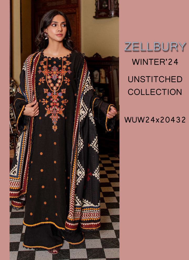 Zellbury Winter Printed Khaddar 3PC Shirt | WUW24E30321