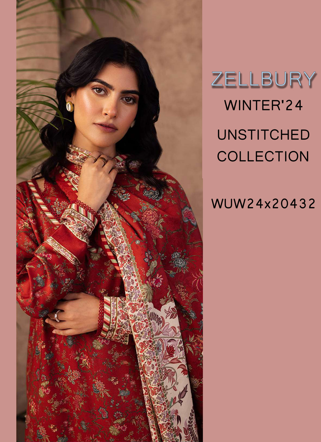 Zellbury Winter Printed Khaddar 3PC Shirt | WUW24X30299