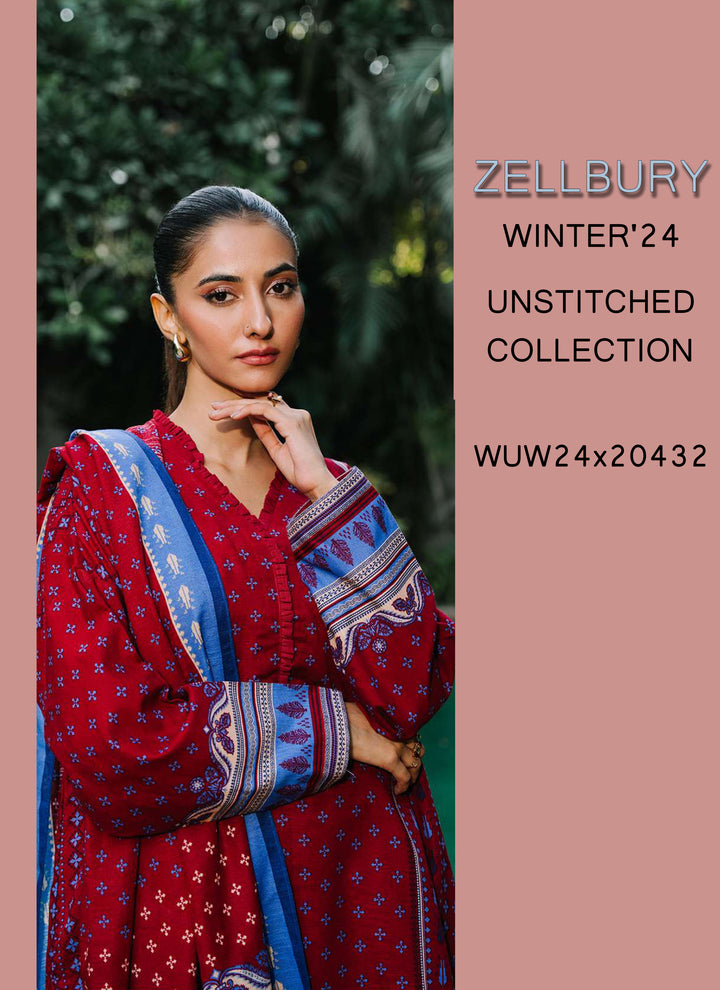 Zellbury Winter Printed Khaddar 3PC  Shirt | WUW24X302873