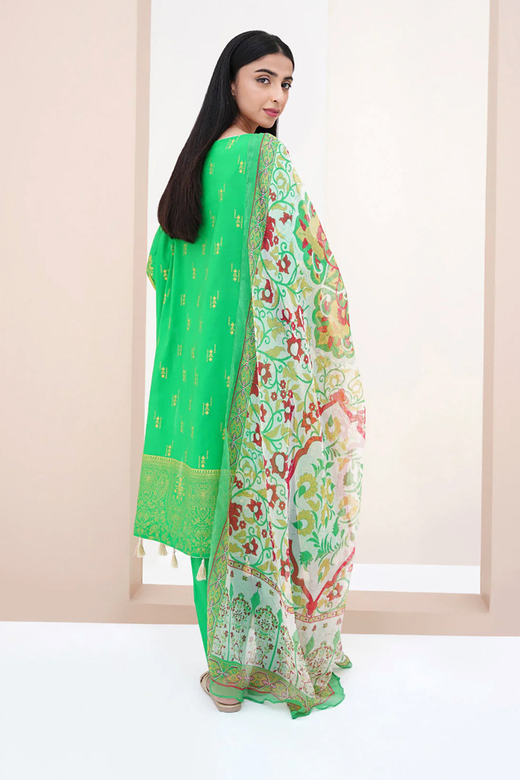 Green Embroidered Shirt Shalwar Dupatta