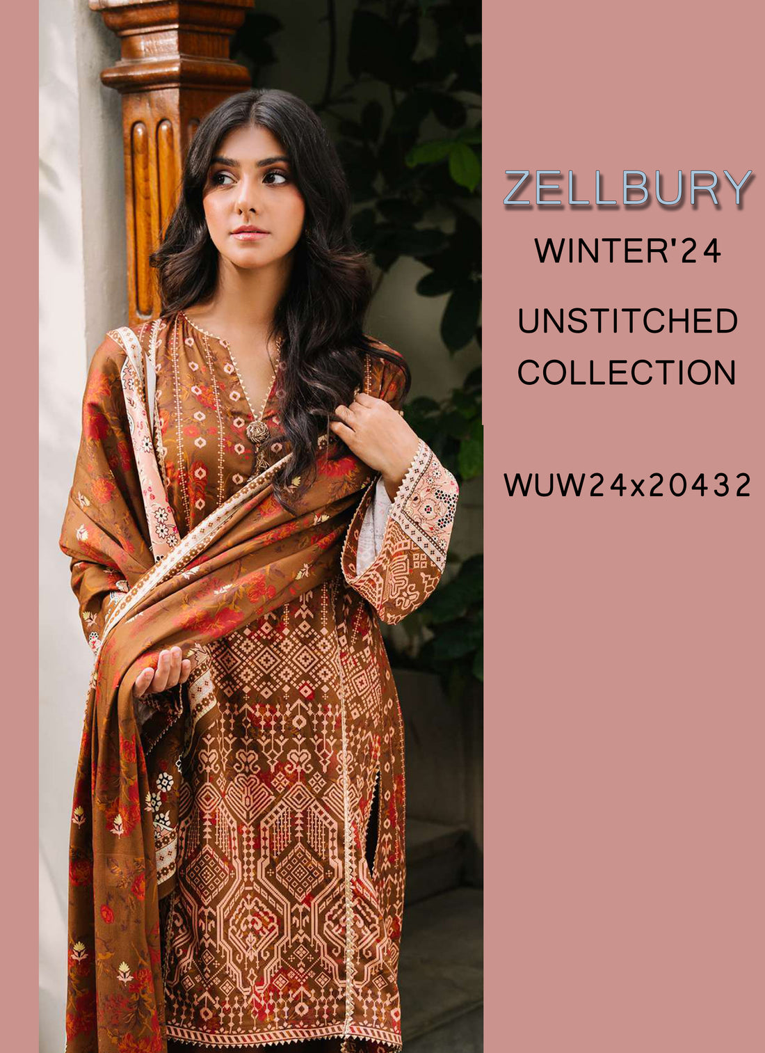 Zellbury Winter Printed Khaddar 3PC Shirt | WUW24X30217