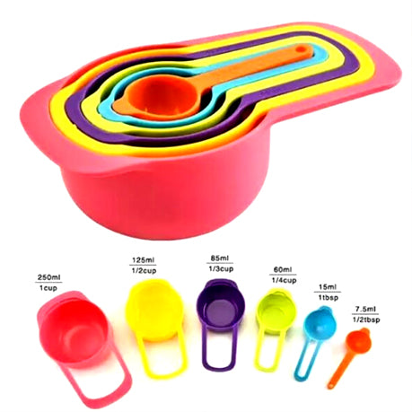 6 Pieces Measuring Spoons Cups With Scale
