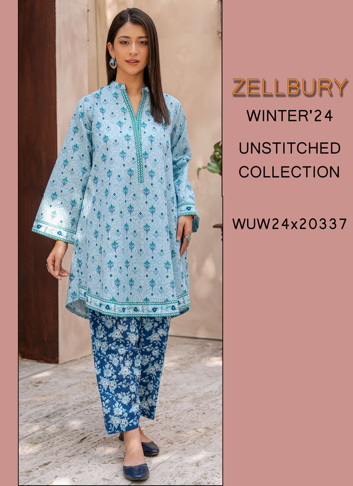 Zellbury Winter Printed Khaddar 3PC  Shirt | WUW24X20337